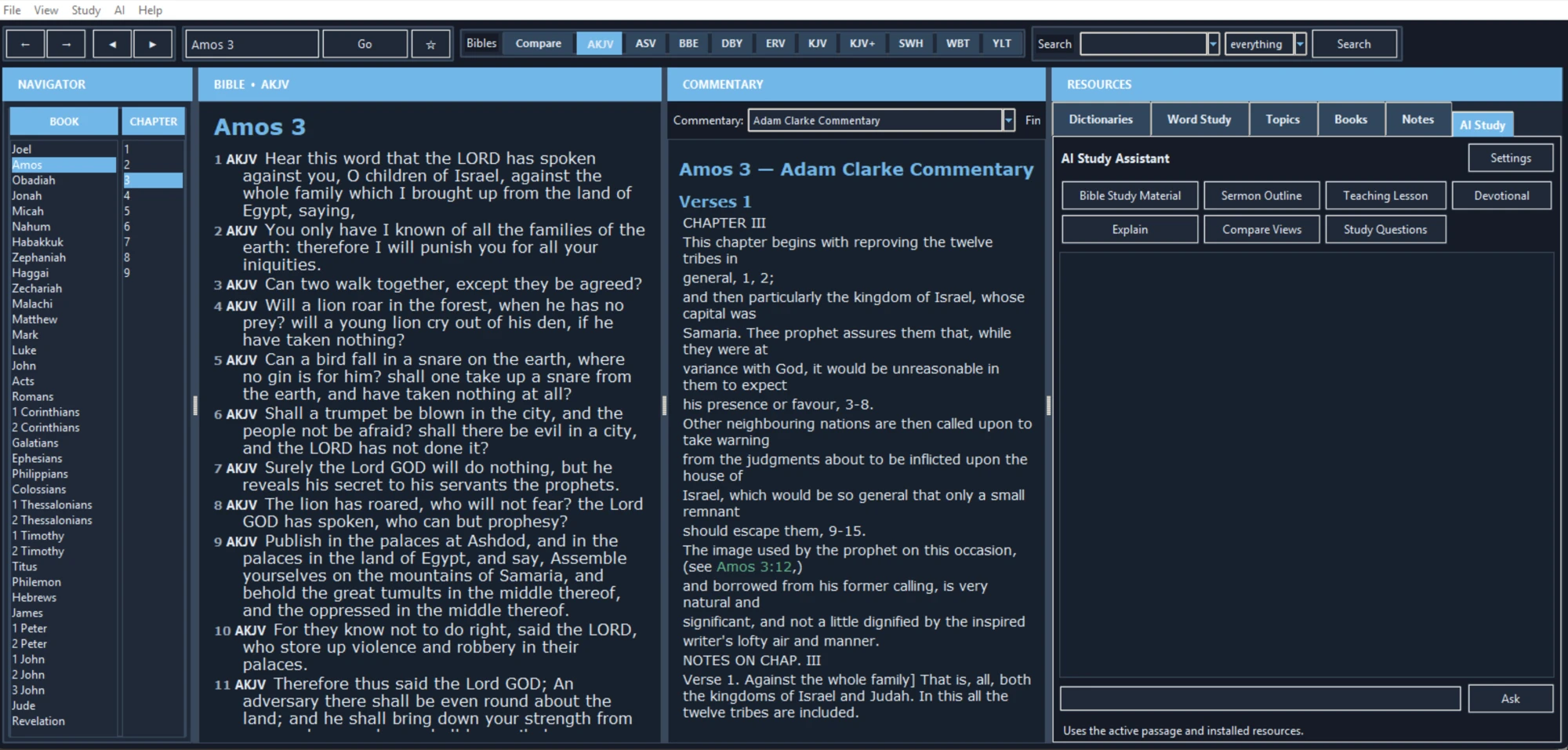 Exegis Windows screen for Prepare lessons, groups, and devotionals